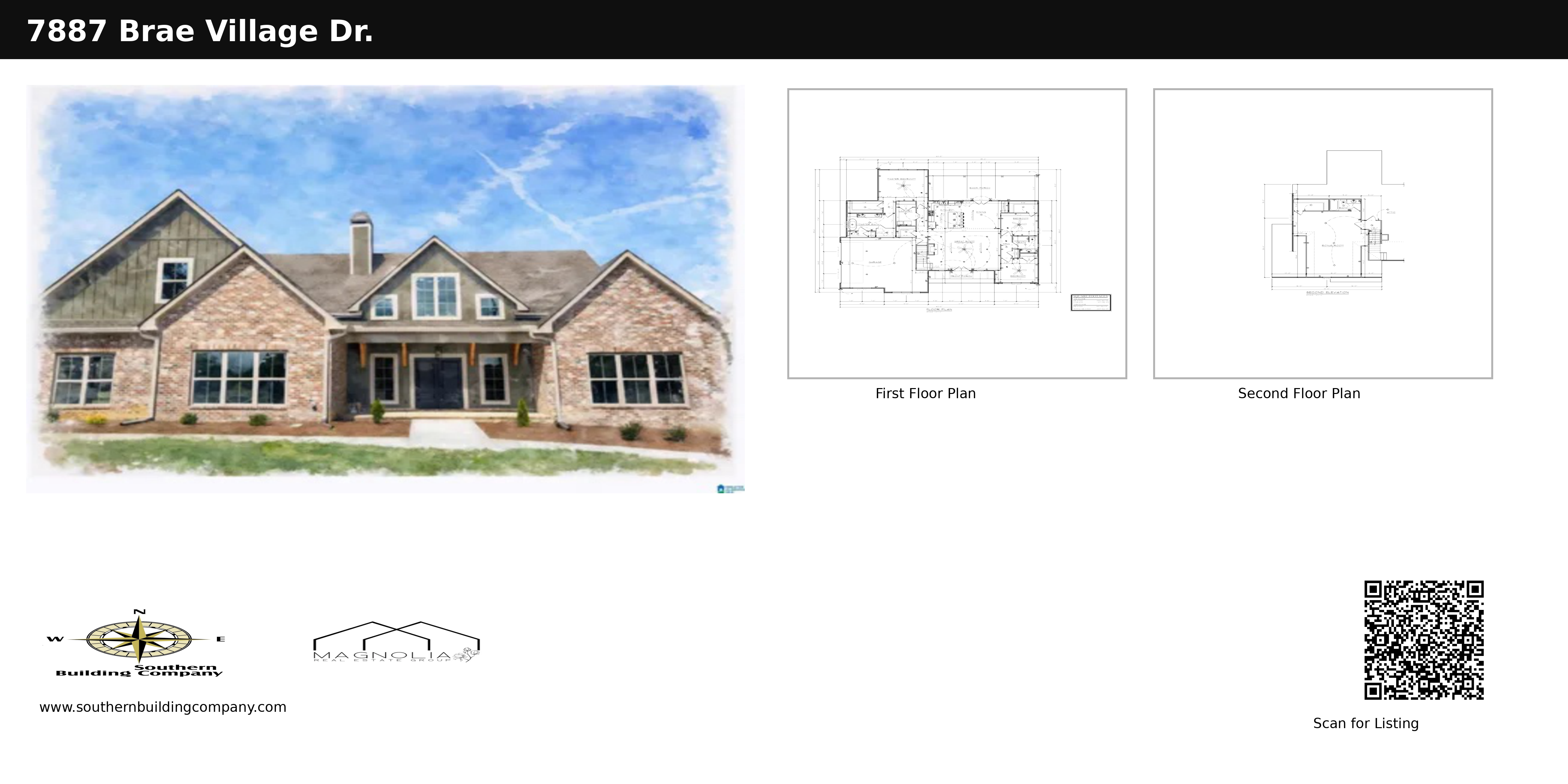 Architectural rendering of the Lot 9 residence at Brae Village